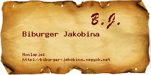 Biburger Jakobina névjegykártya